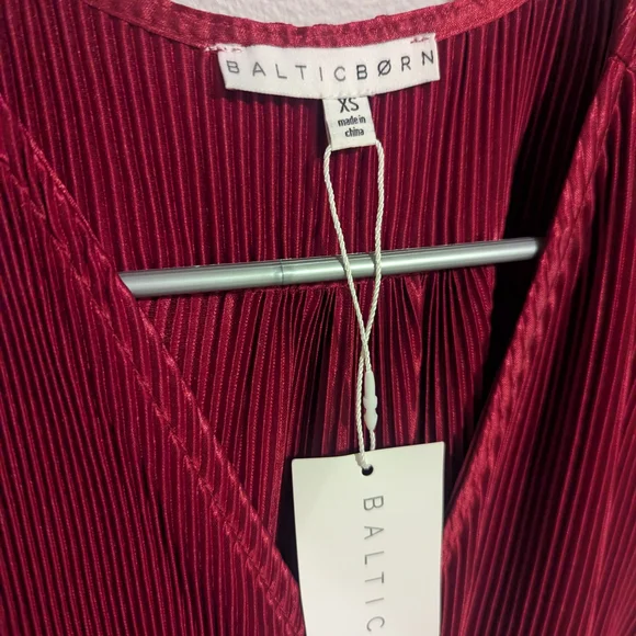 Baltic Born Deep Red Pleated Dress - Picture 3 of 3